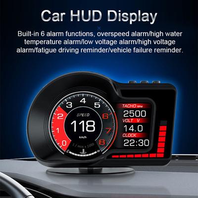 HUD Headup Display Digitálny GPS rýchlomer Dvojsystémový displej s rýchlosťou/hodinami/ot./min./vodou a olejom