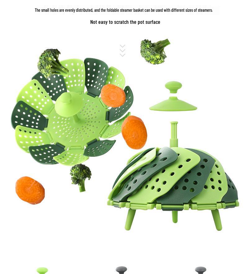Folding Lotus Steamer Basket - Versatile, Food-Grade Plastic, Available in Various Colors