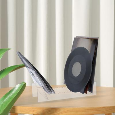 Acrylic Record Holder Book Organizer,Clear, Desktop CD Rack Display Stand for Books,