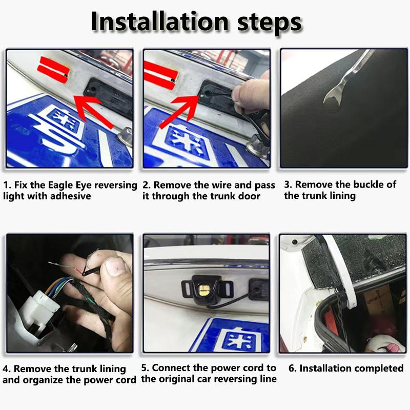 Car Reverse Lights High Brightness Reversing Flashing Warn Lamp Universal Auto Motorcycle Parking LED Electric Eye Modified Bulb