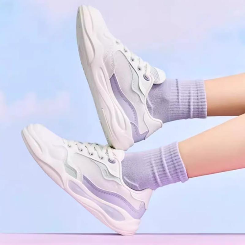 New Anta Tianxing Anti Slip Wear Resistant Low Top Skateboard Shoes Women's White Purple 122428052-5