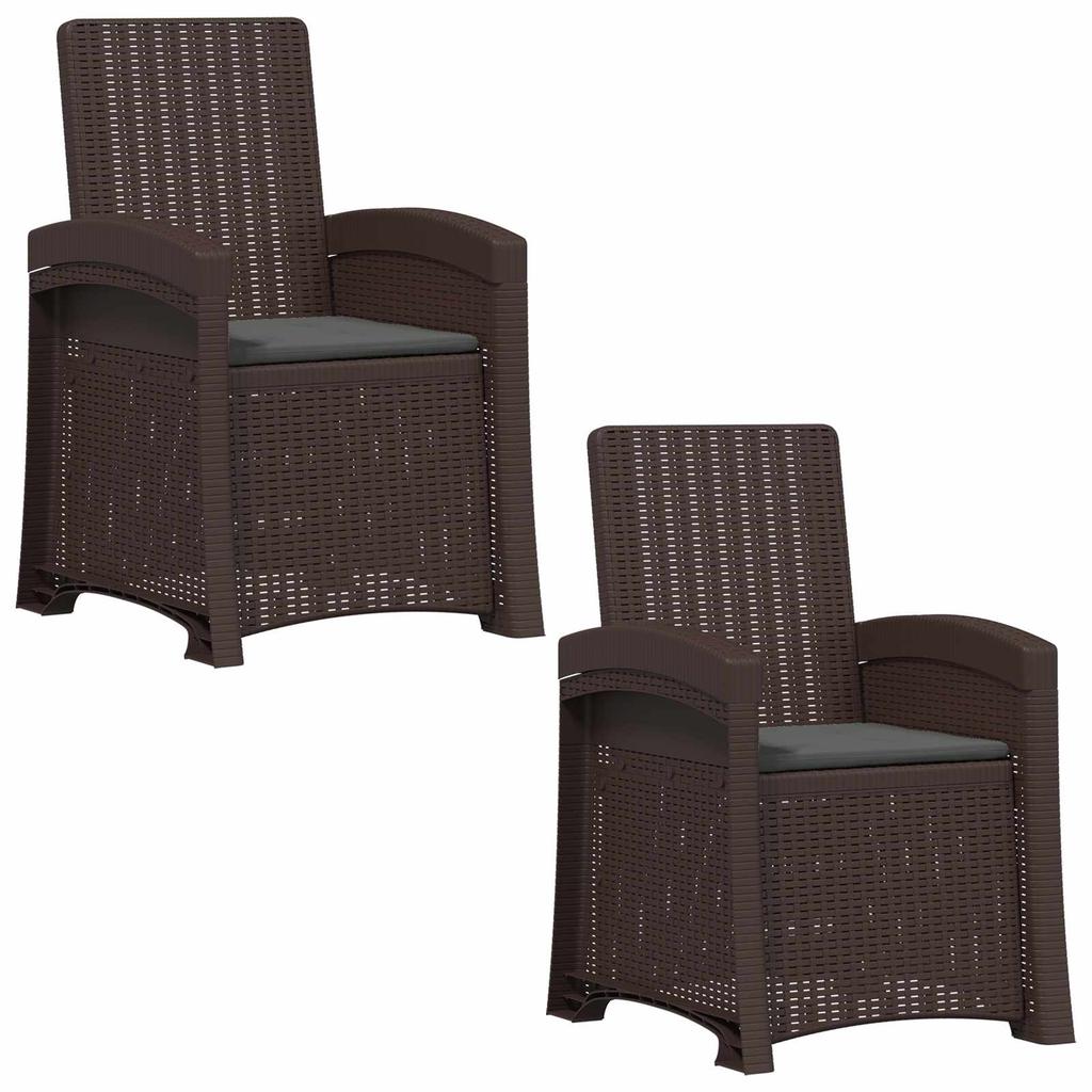Garden Recliner Rattan Look 2 pcs Brown and Anthracite PP
