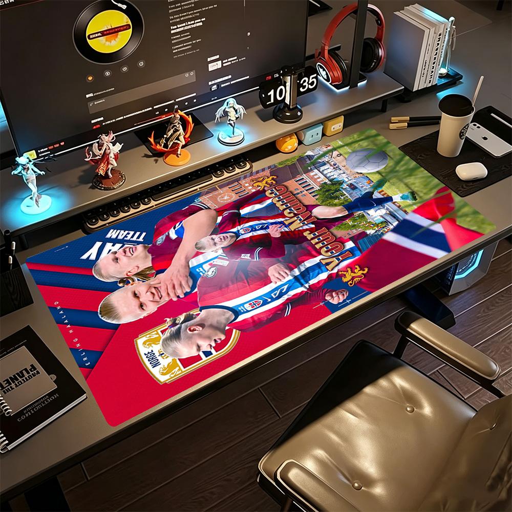 Haaland (45) Customize Text Mouse Pad Gamer Mousepad Ultra-Long Desk Mat Non-Slip Rubber Bottom Office and Gaming Desk Decoration