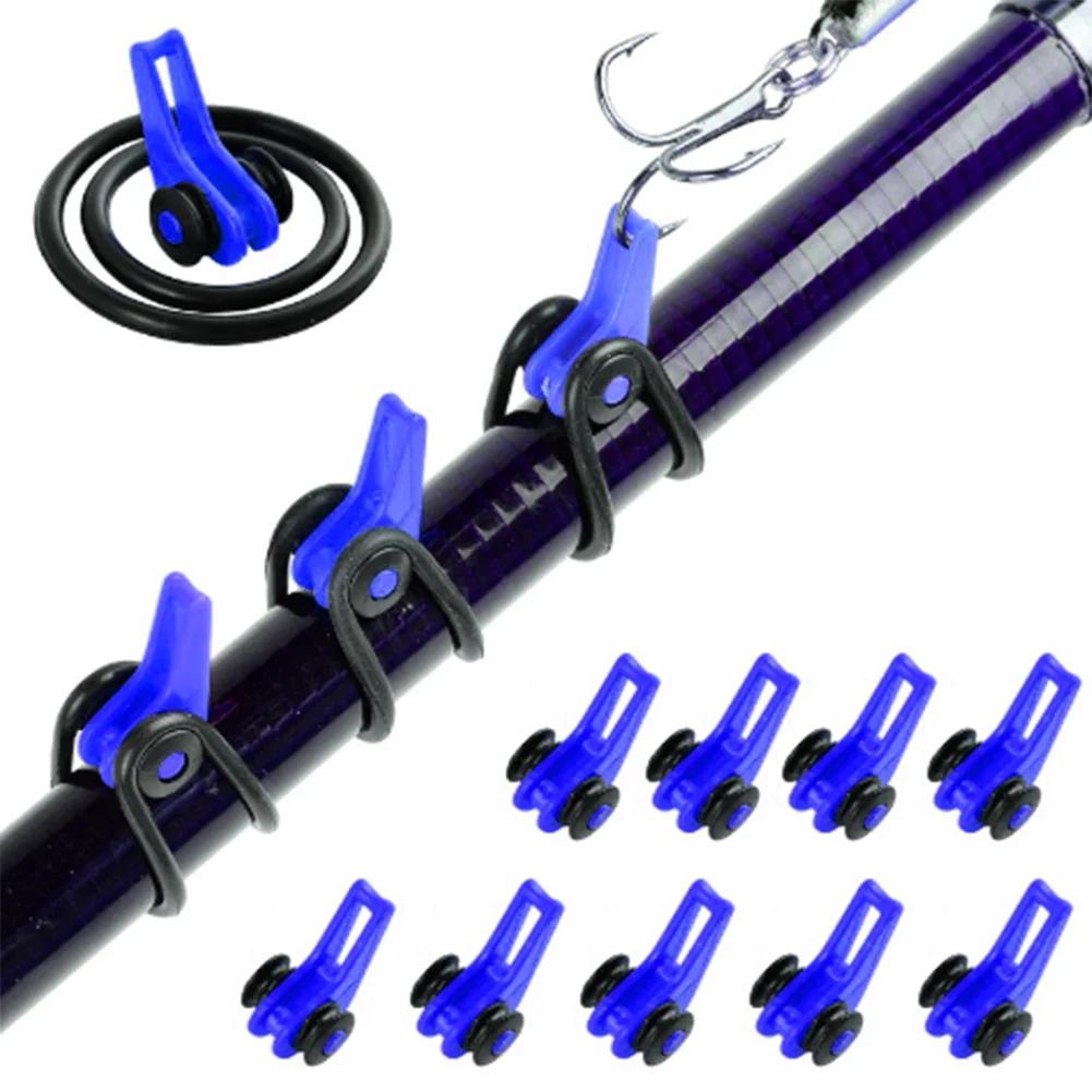 10pcs/lot Fishing Rod Pole Hook Keeper - Securely Silicone Ring Iso Hold Bait Lures and Jigs for Safe and Easy Fishing