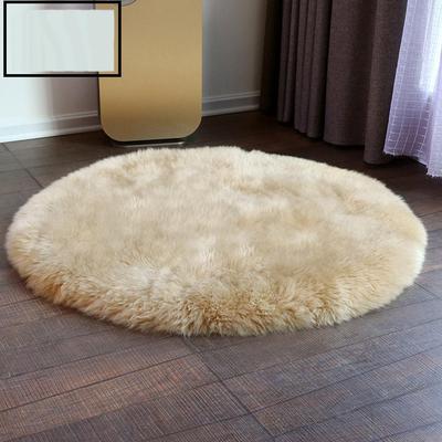 Soft Sheepskin Rug Round Plush Mat Non Slip Floor Carpet Fluffy Faux Fur Blanket for Modern Aesthetic Room Decor