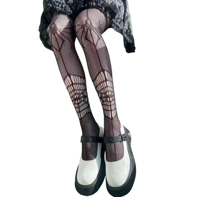 Womens High Waist Tights Fishnet Stockings Thigh High Pantyhose Halloween Cosplay Pantyhose Leggings