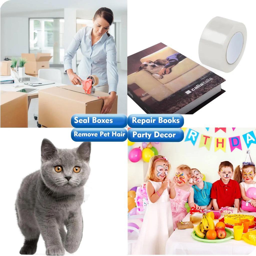 Clear Tape Packaging Tape Universal Box Sealing Tape Is Suitable for Office, Home, School, Mailing, Packing and Shipping