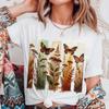 Butterfly Flowers Women's T-Shirt Short Sleeved Basic Top Cute Style Summer Fashion Women's Apparel Trendy Printed Casual Tee