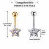 Gold Plated Stainless Steel Medical Steel CZ Navel Button Ring Piercing Belly Stud Body Jewelry Engagement Gift