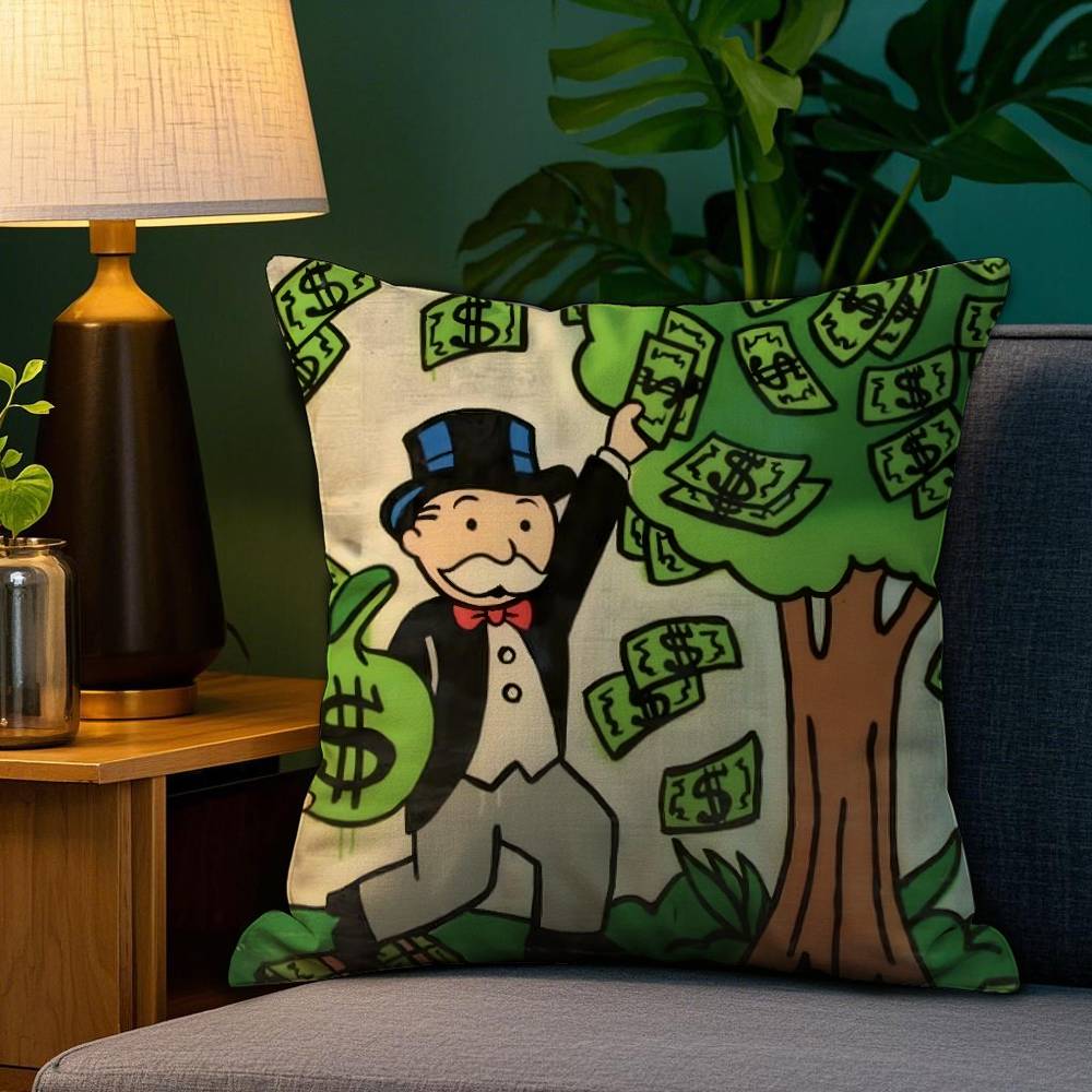 Cartoon M-Monopoly Pillow Case Plush Fabric Soft Double Sided Print Sofa Cushion Cover Throw Pillow Covers