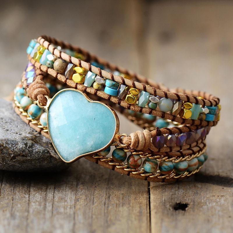 BLINGBAY Women's Bracelets New Natural Stone Hand Woven Beaded Bracelet Multi-layer Bracelet Jewelry Girls Party Birthday Jewelry Gift