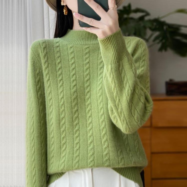 Winter Women Sweater 100% Wool Turtleneck Knit Pullover Thick Jumpers MODERN NEW SAGA Female Knit Tops