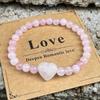 Natural Stone Beaded Bracelet Heart Couple Bracelet Elegant Strand Bracelets  Women Lovers