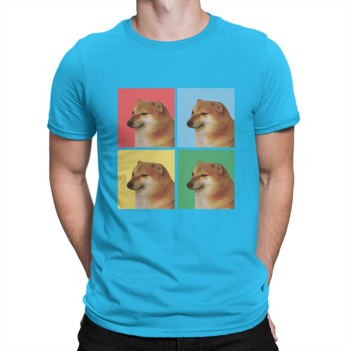 

Men Cheems Doge Cover T Shirts 100% Cotton Tops Vintage Short Sleeve Crew Neck Tee Shirt Birthday Gift T-Shirt 4XL