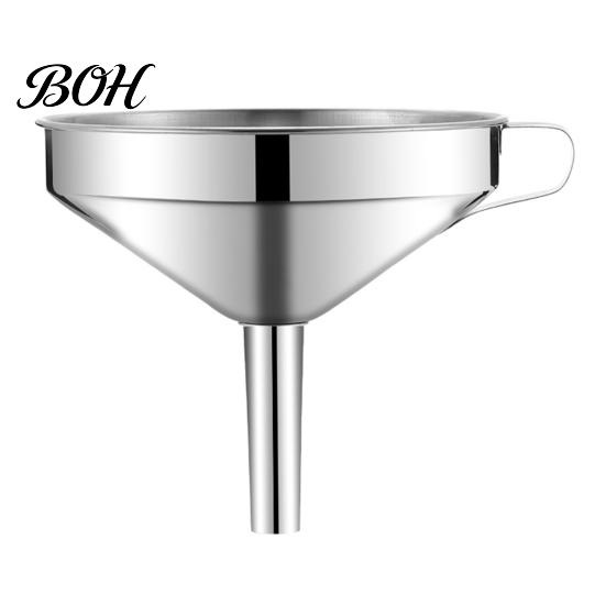 Metal Funnel for Kitchen Use Stainless Steel with Handle, Wide Mouth Handled Funnel, Oil Pouring Smooth And Anti-Splash Storage