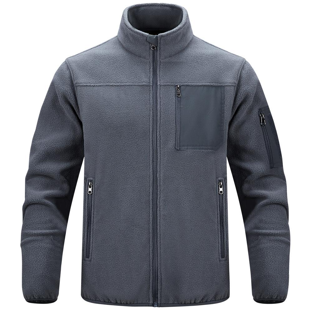 Men's Jacket Stand-up Collar Casual Outdoor Multi-bag Flake Men's Jacket Large Size Jacket Men's Clothing