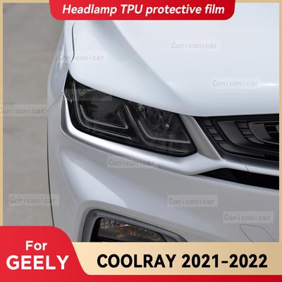 For GEELY COOLRAY 2021 2022 Car Headlight Black TPU Protective Cover Film Front Light Tint Change Color Sticker Accessories