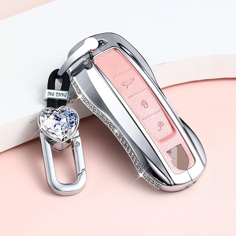 Styling Mouldings Luxury Diamond Car Remote Key Case Key Cover For Porsche Panamera 2017-2020 Cayenne 2018-2020