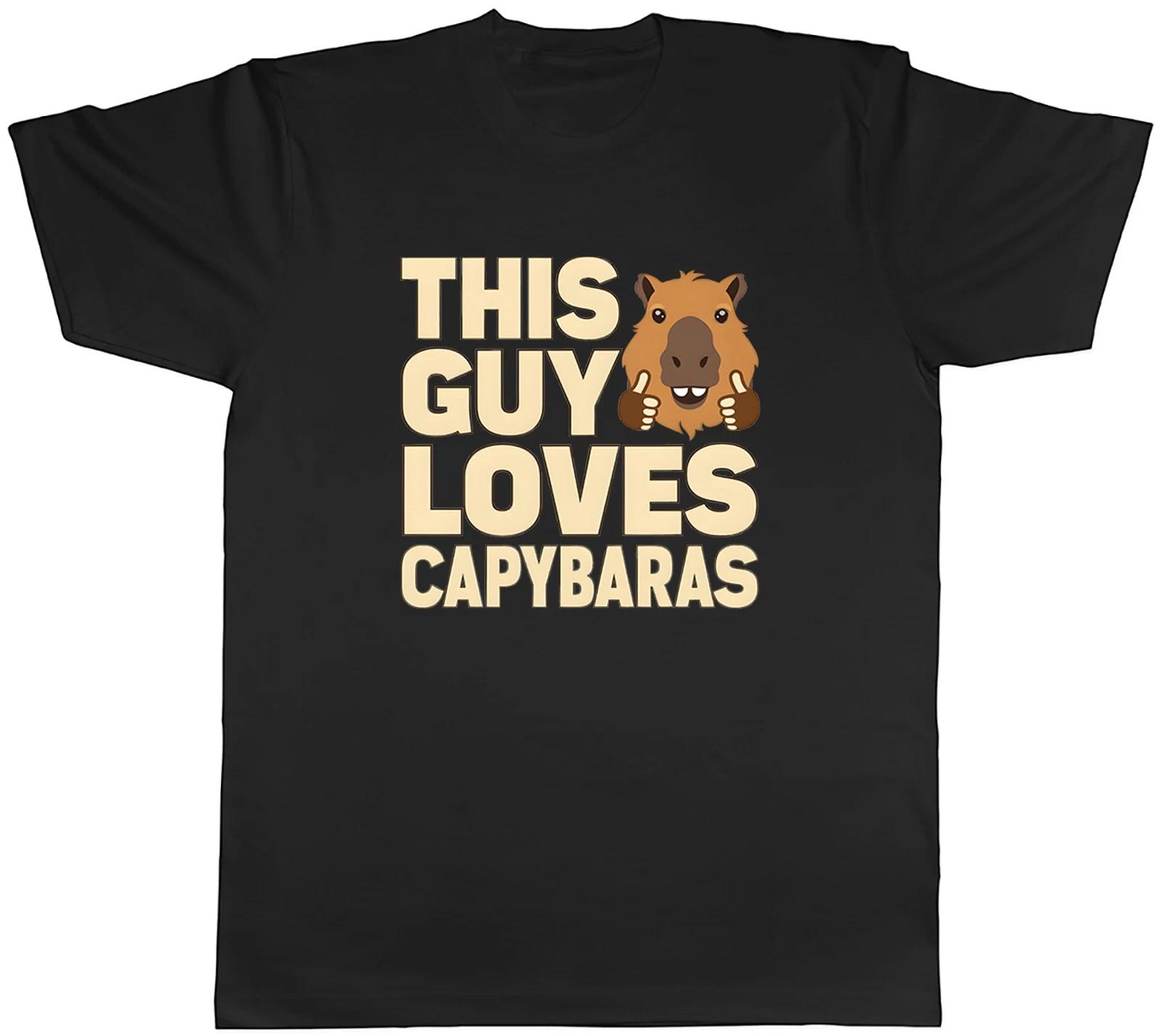 This Guy Loves Capybaras Mens T-Shirt Tee Gift Top XXL