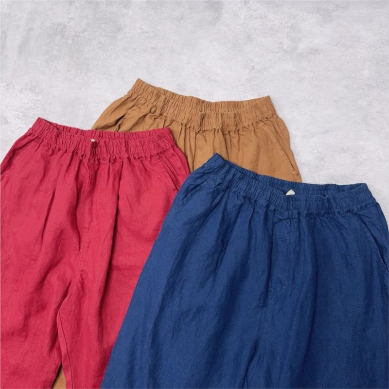 Johnature Casual Summer Japanese Elasticated Waistband Harem Pants Solid Color Simple Comfortable Women Cropped Pants