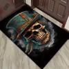 Elegant Gothic Skull Rug withTopHat for LivingRoom Decor UniqueHalloween Home Accessories Anti slip carpet can be machine washed
