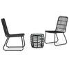 Day and Night - Day and Night Garden Table and Chairs Set 3 Pieces Black Synthetic Rattan