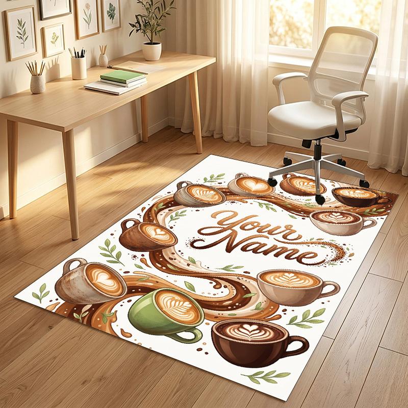 Decorative Artwork Theme Crystal Velvet Rug Personalized Custom Name Text Soft Floor Mat Home Decor
