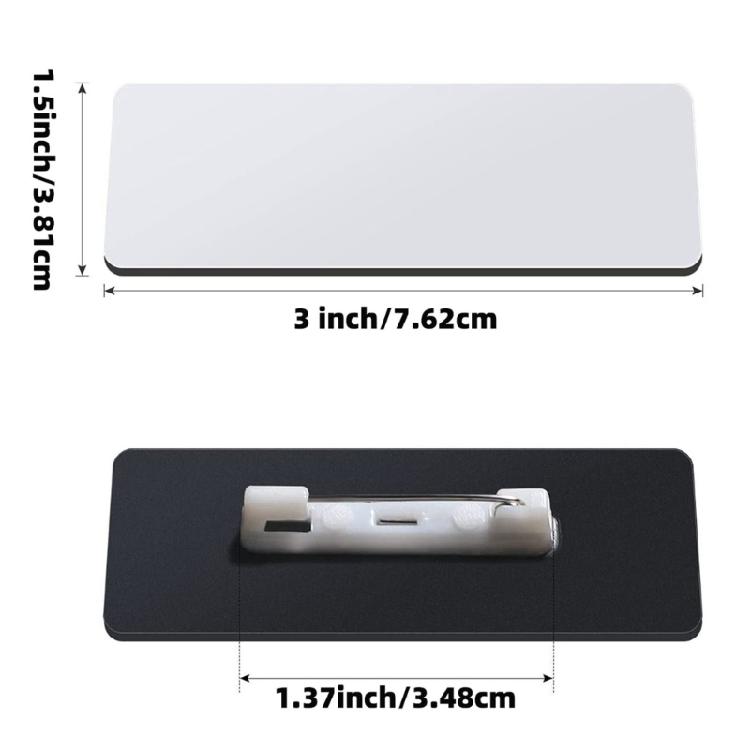 8Pcs Blank Name Badge for Heat Transfer Office Staff Identity Card Name Badges with Pin for Teacher Students Employees