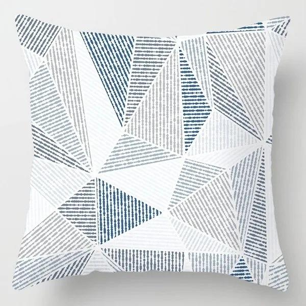 Modern Navy Blue Geometric Cushion Cover Nordic Abstract Marble Throw Pillow Case For Sofa Living Room Home Decor 40X40Cm