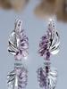 Water drop half flower multi-sided flash white diamond earrings, exquisite and elegant party diamond earrings
