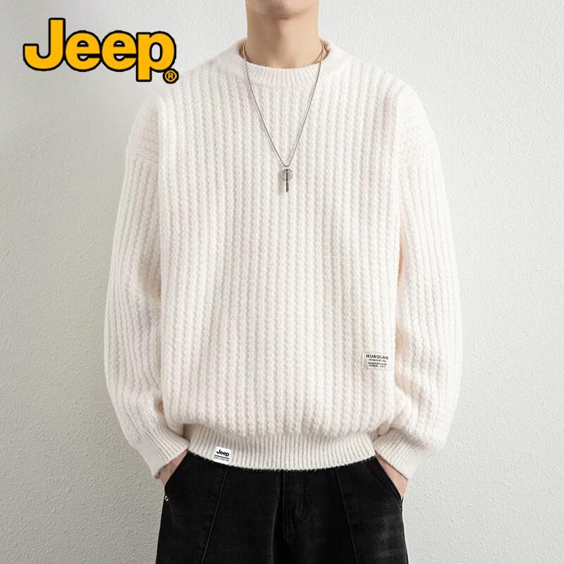 JEEP Men's Casual Crew Neck Knit Sweater