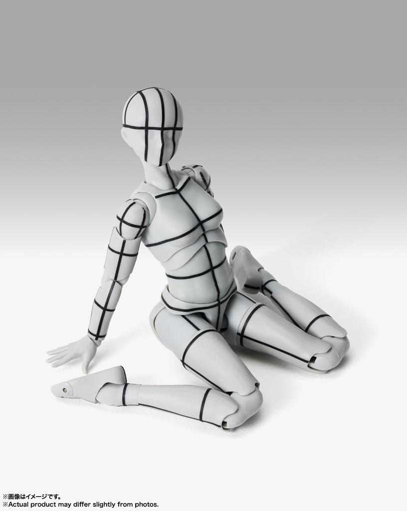 TAMASHII NATIONS S.H.Figuarts Body-chan -Sports- Edition -Wireframe- (Gray Color Ver.) Approximately 135mm PVC & ABS Painted Movable Figure