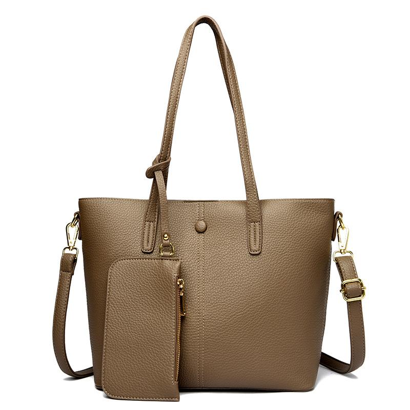 Women's bag New women's shoulder bag Large capacity handbag Soft leather messenger bag Atmospheric tote bag