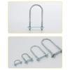 1Pcs Durable Galvanized Q235 Carbon Steel M8 Round Tube Clamp With Baffle Screws Round Bolt Right Angle U-bolt for Round Tube