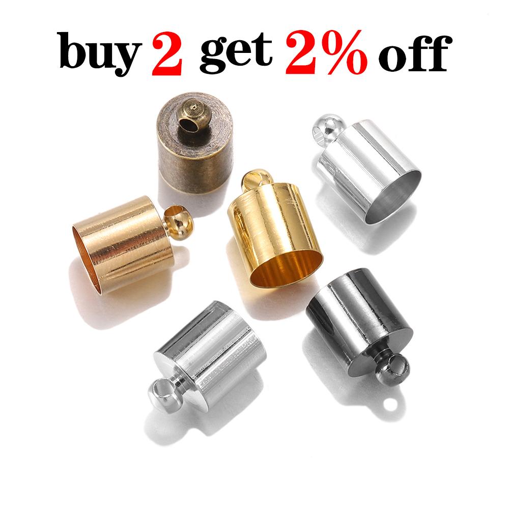 20-50pcs/lot End Tip Cap Fit For 3 4 5 6 7 8 9 10mm Tassel Leather Cord End Crimp Cap Beads Caps For DIY Jewelry Making Supplies