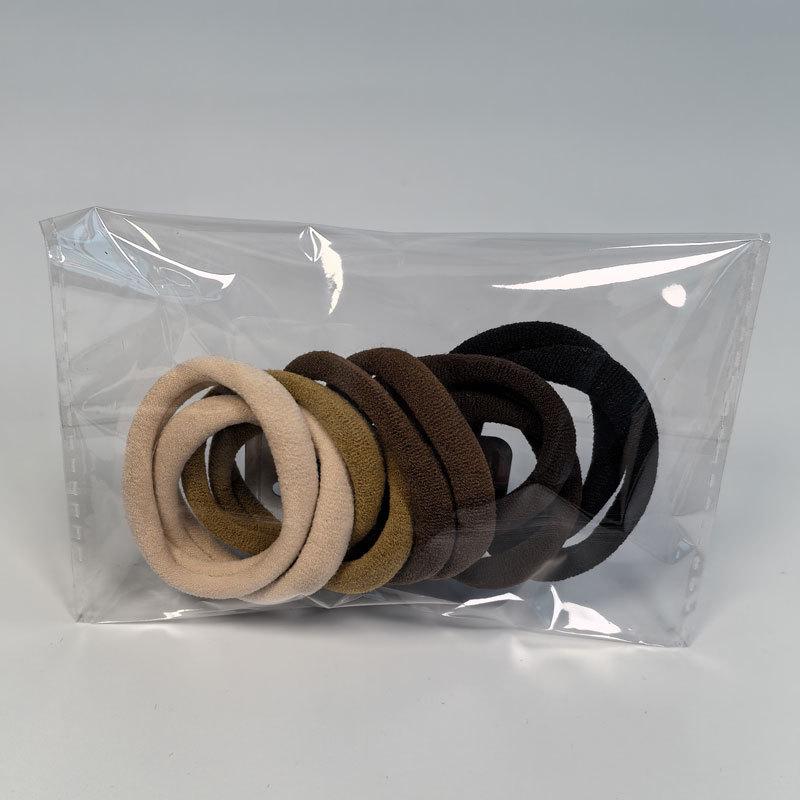 Hochelastische Haargummis in Kaffeefarbe: Dicke, haarschonende Frotteeschlingen