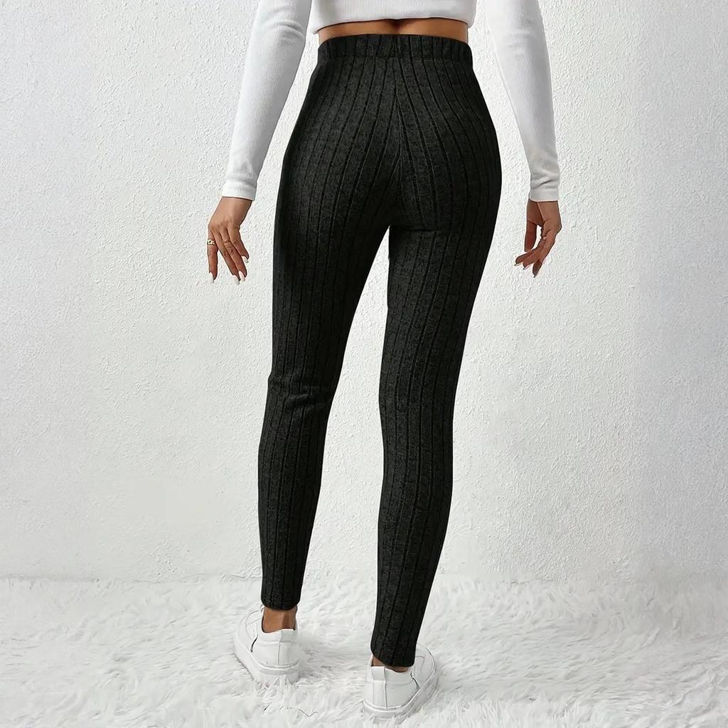 Dámské plus size kalhoty na jógu s vysokým pasem - Legíny na cvičení s push-up efektem, jednobarevné