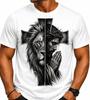 Lion of Judah and Jesus Crown of Thorns Graphic Tee - Christian Faith Tee Shirt