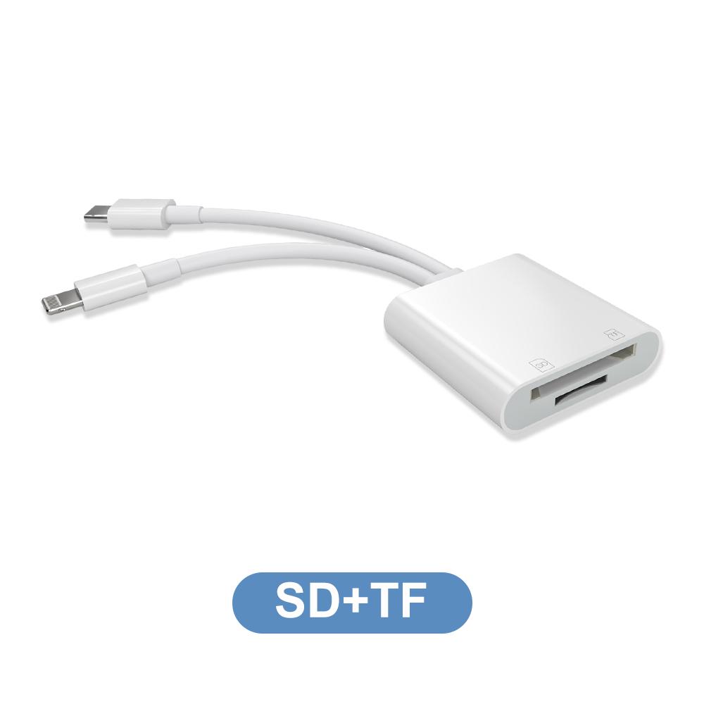 FONKEN Multifunction Card Reader Type C/Lightning To SD/TF/USB Memory Card Adapter For PC Laptop Phone U Disk