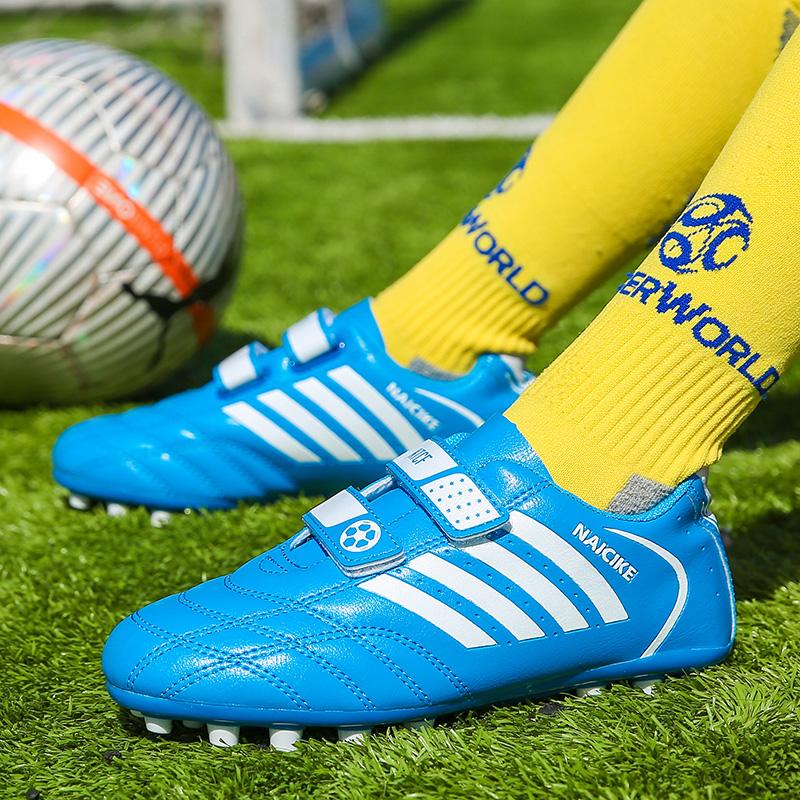 Jungen Fußballschuhe Rutschfest Verschleißfest Klettverschluss Outdoor Fußballschuhe Training Kinderschuhe