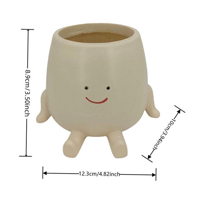 

Милые горшки для суккулентов из смолы, креативный контейнер для цветов в виде улыбки и лица, декор для дома и сада