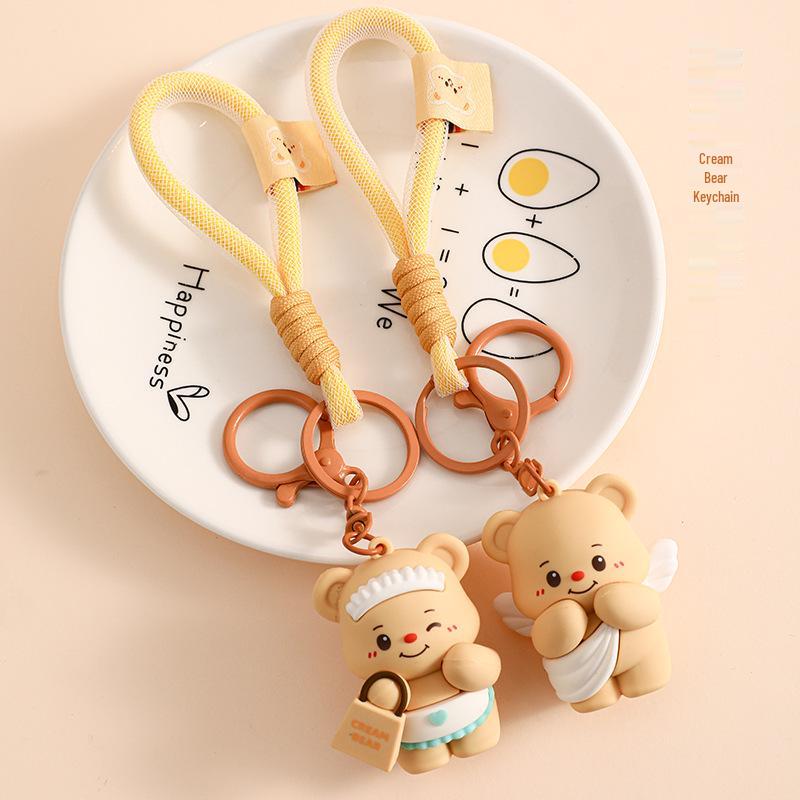 Authentic Cartoon Bear Keychain Doll Backpack Pendant - Perfect Ornament or Christmas Gift