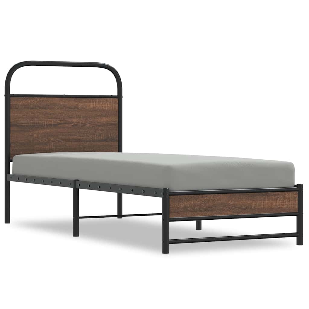 Bed Frame without Mattress 80 x 200 cm Brown Oak Effect
