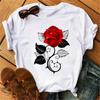 New Harajuku Women's T-shirt Fashion Creative Reose Musical Note Printed T Shirt Casual Shirt Short-sleeved Female Tshirt