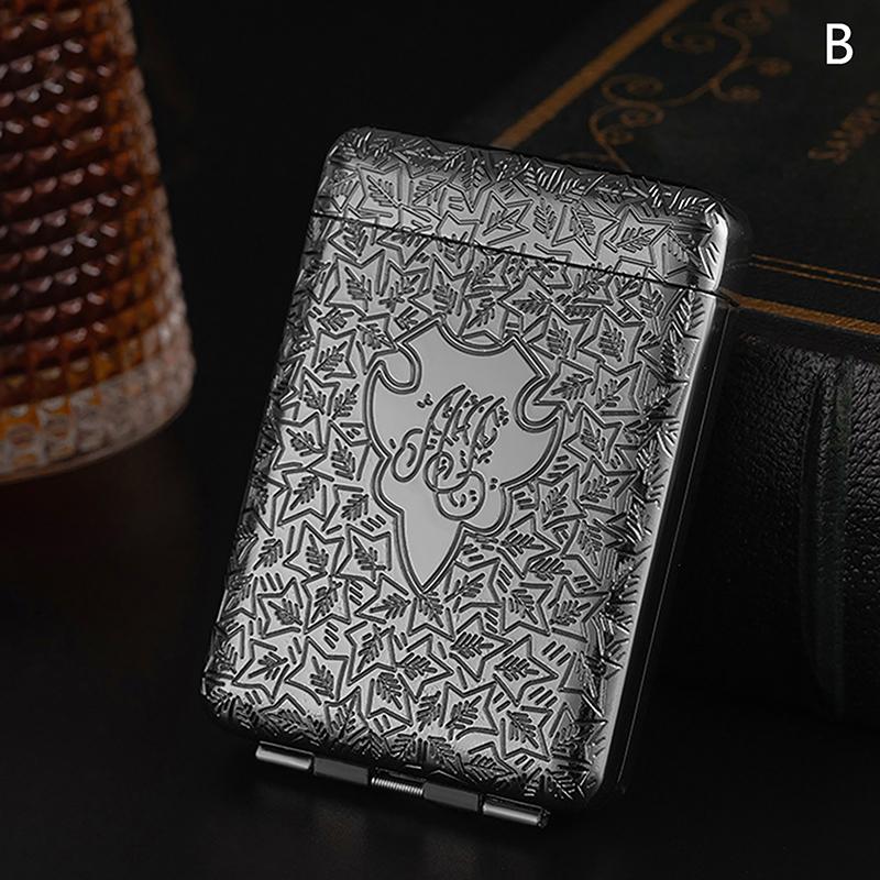 New Luxury Vintage Engraved Cigarette Case Holder Pocket Cigarette Storage Box For 16 Cigarettes Container Men'S Gift