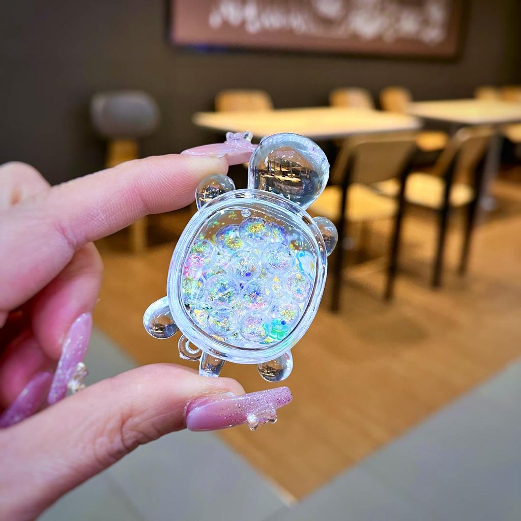 Svietiaca pohyblivá piesková blikajúca korytnačka ozdoba slepá škatuľa stojan na vystavenie šperkov