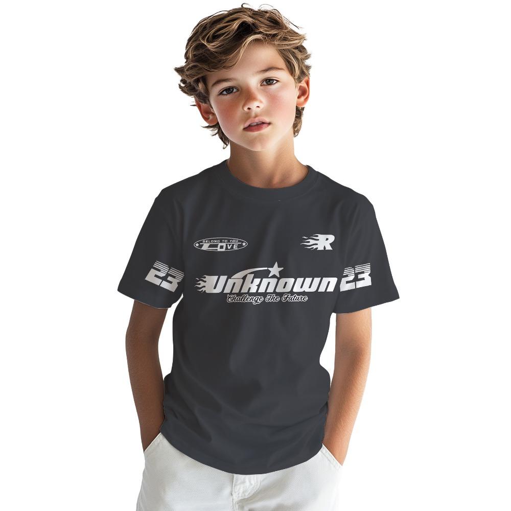 Boys T-shirt 3D digital printing trendy boys cool T-shirt outdoor sports boy tops 100