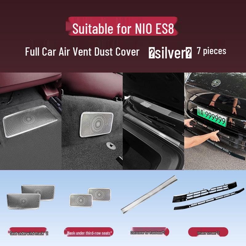 Under-Seat Air Vent Protector for 26 NIO ES8 Models - Rear AC Anti-Clog Cover Interior Accessory