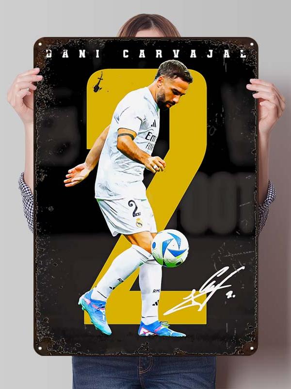 Dani Carvajal Metal Posters Customizable Sign Decor for Room Decoration Football Player Tin Signs for Home Wall Art Decoration