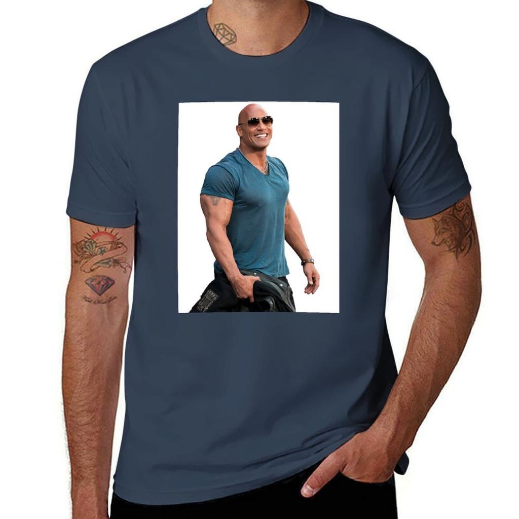 Dwayne Johnson T-Shirt Urlaub Lässig Kurzarm Oberteil